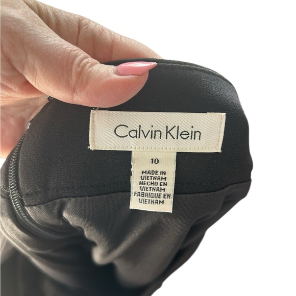 Calvin Klein White Jacquard Textured Gold Zipper Pencil Skirt Women’s Sz 10 NWT - Picture 6 of 13